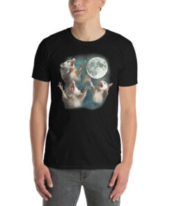 Three Possum Moon T-Shirt | Funny Weird Cursed Meme Opossum Design TeesParadise