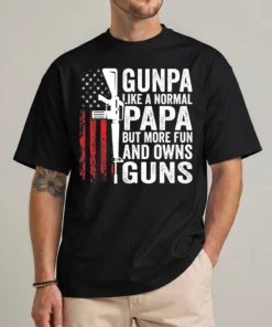 Gunpa grandpa shirt black front view funny gun owner grandfather graphic tee