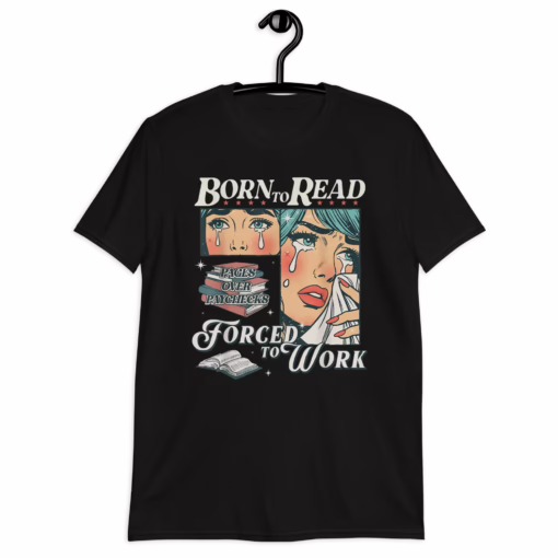 Black Born To Read Vintage Forced To Work T-Shirt