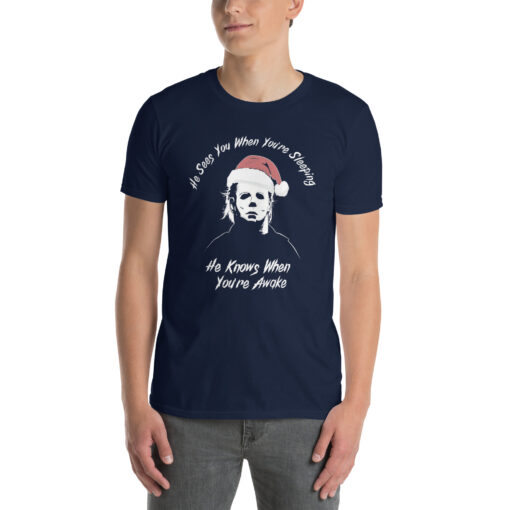 Michael Myers Holiday Horror Christmas T-Shirt - Image 2