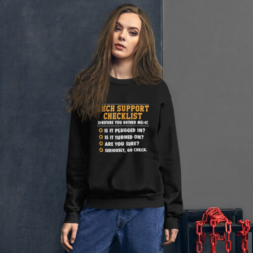Funny Tech Support Checklist Sweatshirt-Helpdesk Sysadmin Gift -Tech Computer Geek gifts - Image 2