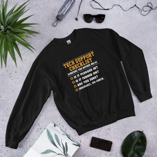 Funny Tech Support Checklist Sweatshirt-Helpdesk Sysadmin Gift -Tech Computer Geek gifts - Image 3