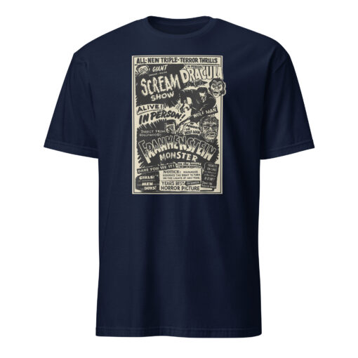 Horror Movie Monster Mummy Dracula Werewolf Frankenstein T-Shirt - Image 2