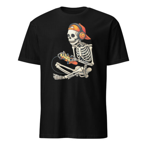 Halloween Skeleton Gamer Video Gaming Boys Men Kids Tees T-Shirt