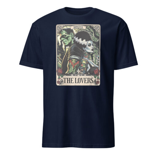 The Monster Frankenstein And Bride The Lovers Tarot Card T-Shirt - Image 2