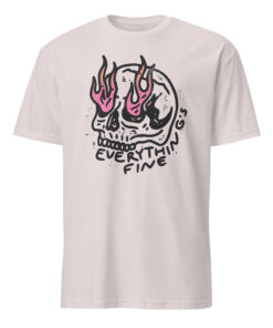 Everything is Fine Shirt – Retro Grunge Skull Tee | Skeleton Festival Shirt Cuccico