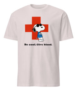Be Cool Give Blood Snoopy Shirt – Snoopy Joe Cool Red Cross Tee | Peanuts Blood Donation T-Shirt Cuccico