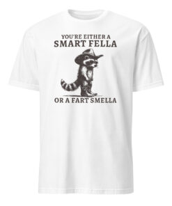 Smart Fella or Fart Smella Retro Raccoon Shirt | Funny Vintage T-shirt | 90s Washed Shirt – Cuccico