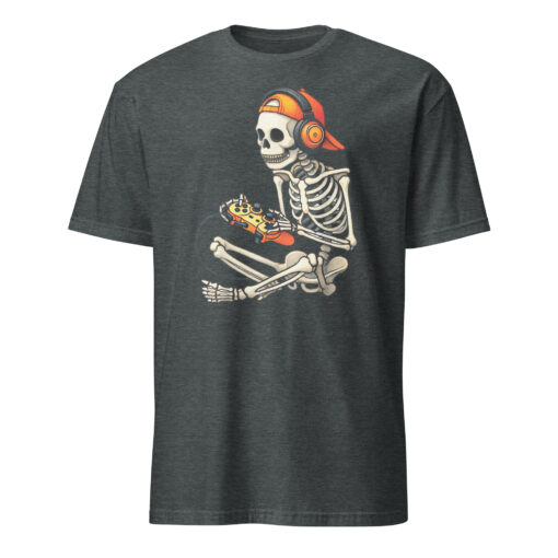 Halloween Skeleton Gamer Video Gaming Boys Men Kids Tees T-Shirt - Image 4