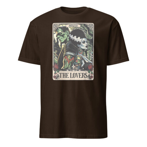 The Monster Frankenstein And Bride The Lovers Tarot Card T-Shirt - Image 3