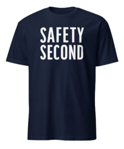 Alternative view of Safety Second Tee by Go Fast Don’t Die – Wyatt’s Black Safety Tee | The Runarounds Band Merch Cuccico
