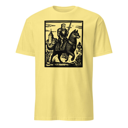Knight Cat Rider Vintage T-Shirt – Retro 90s Medieval Cat Tee | Grimdark Fairycore – Cuccico - Image 6
