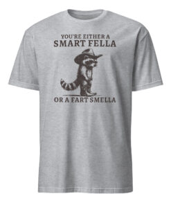 Smart Fella or Fart Smella Retro Raccoon Shirt | Funny Vintage T-shirt | 90s Washed Shirt – Cuccico