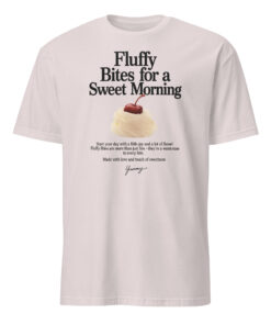 August 2025 Printed Cotton T-Shirt - Fluffy Bites Graphic Tee | Vintage Aesthetic Shirt Cuccico
