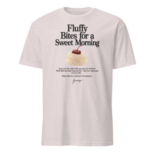 August 2025 Printed Cotton T-Shirt - Fluffy Bites Graphic Tee | Vintage Aesthetic Shirt Cuccico - Image 3