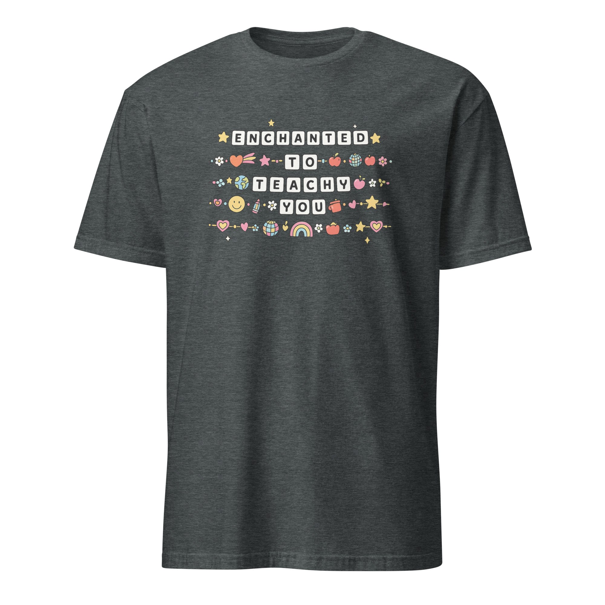 Enchanting Enchanted to Teach You Shirt 4 Enchanting Enchanted to Teach You Shirt in heather grey – teacher friendship bracelet design tee