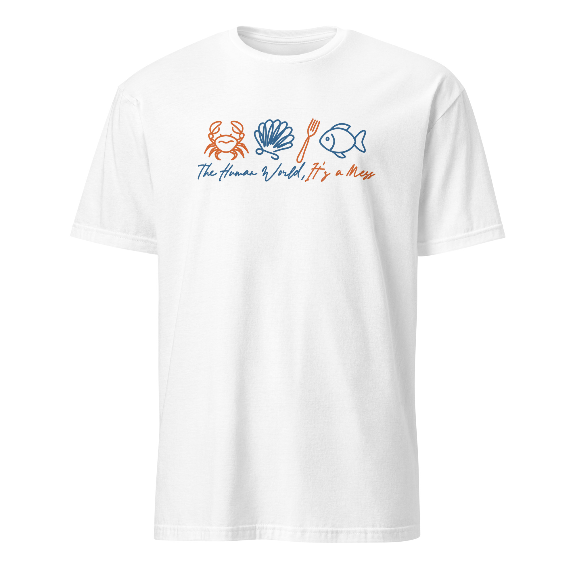 The Human World Is a Mess Sebastian Crab Shirt 8 The Human World Is a Mess Sebastian crab shirt in white color