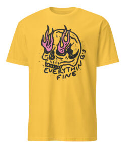 Everything is Fine Shirt – Retro Grunge Skull Tee | Skeleton Festival Shirt Cuccico