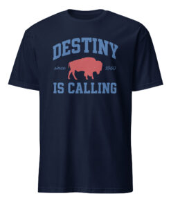 Alternative view of Vintage “Destiny Is Calling” Buffalo Football Fan Gift Tee – Let’s Go Buffalo