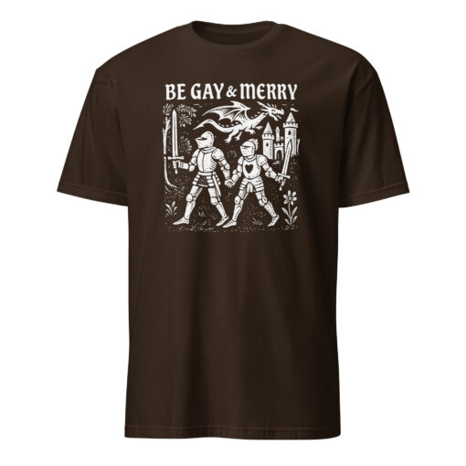 Be Gay & Merry Medieval Fantasy LGBTQ Tee | Castle Dragon Pride – Cuccico - Image 3