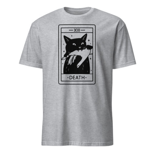 Tarot Card Black Cat Shirt – Tarot Death T-Shirt | Halloween Black Cat Shirt Cuccico - Image 2