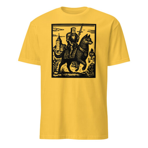 Knight Cat Rider Vintage T-Shirt – Retro 90s Medieval Cat Tee | Grimdark Fairycore – Cuccico - Image 2