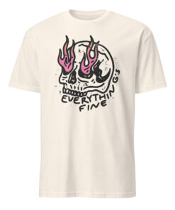 Everything is Fine Shirt – Retro Grunge Skull Tee | Skeleton Festival Shirt Cuccico