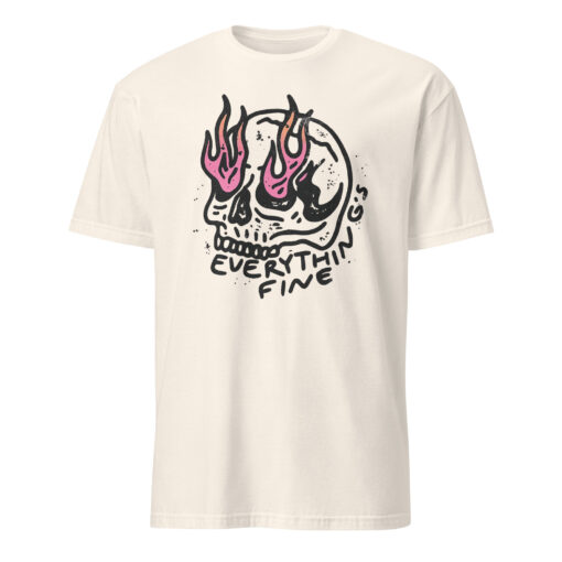 Everything is Fine Shirt – Retro Grunge Skull Tee | Skeleton Festival Shirt Cuccico - Image 8