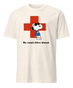 Be Cool Give Blood Snoopy Shirt – Snoopy Joe Cool Red Cross Tee | Peanuts Blood Donation T-Shirt Cuccico