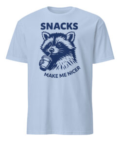 Alternative view of Snacks Make Me Nicer Raccoon Shirt – Retro Snack Lover Tee | Cuccico