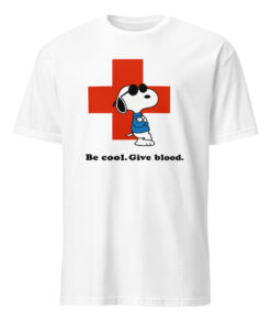 Be Cool Give Blood Snoopy Shirt – Snoopy Joe Cool Red Cross Tee | Peanuts Blood Donation T-Shirt Cuccico