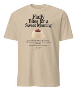 August 2025 Printed Cotton T-Shirt - Fluffy Bites Graphic Tee | Vintage Aesthetic Shirt Cuccico