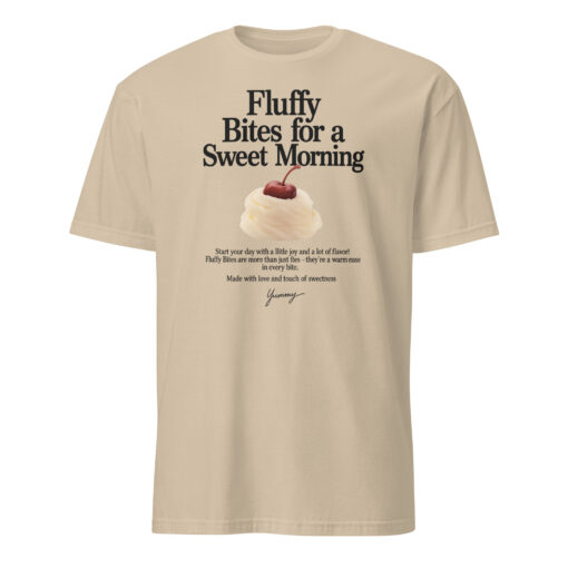 August 2025 Printed Cotton T-Shirt - Fluffy Bites Graphic Tee | Vintage Aesthetic Shirt Cuccico