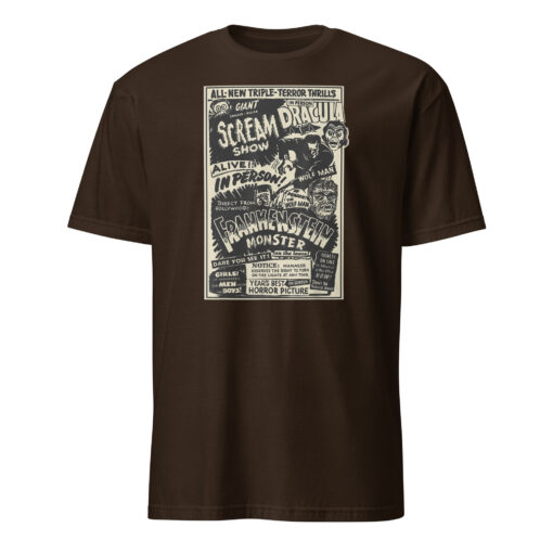 Horror Movie Monster Mummy Dracula Werewolf Frankenstein T-Shirt - Image 3