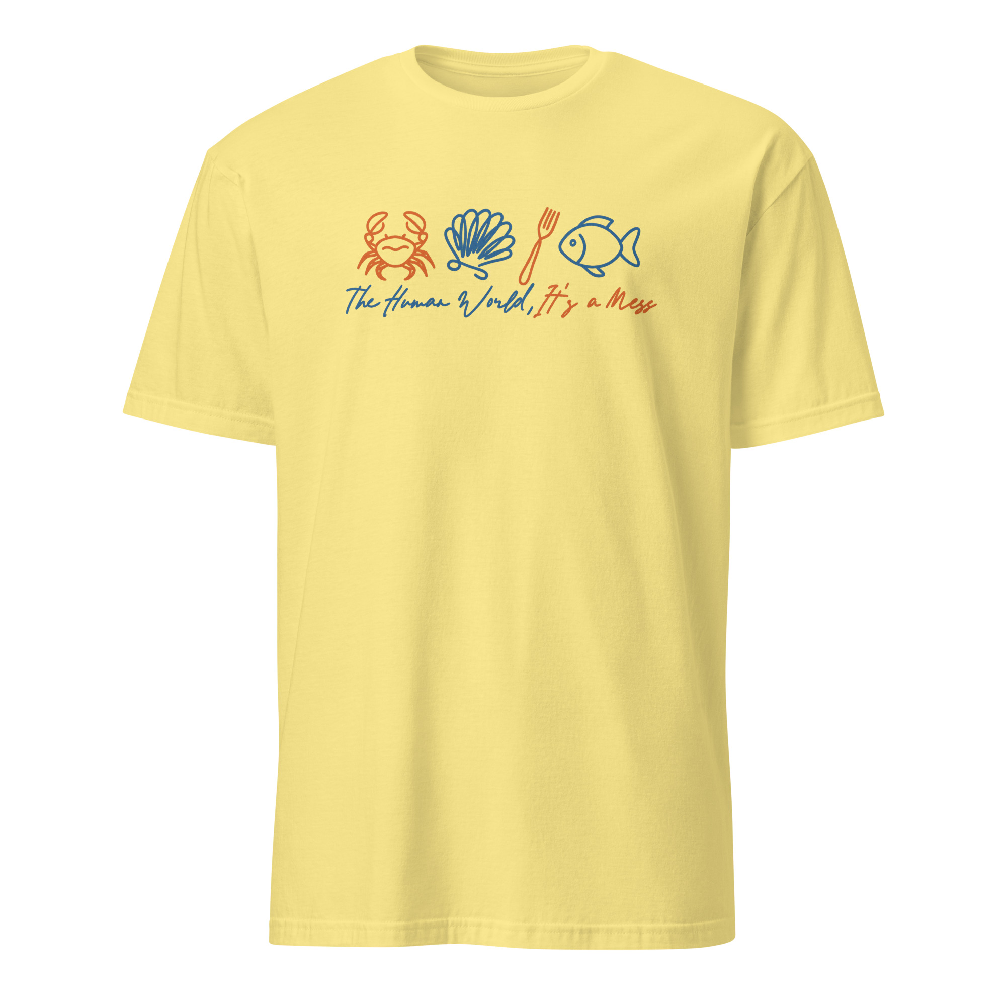 The Human World Is a Mess Sebastian Crab Shirt 6 The Human World Is a Mess Sebastian crab shirt in cornsilk color
