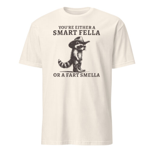 Smart Fella or Fart Smella Retro Raccoon Shirt | Funny Vintage T-shirt | 90s Washed Shirt – Cuccico - Image 7