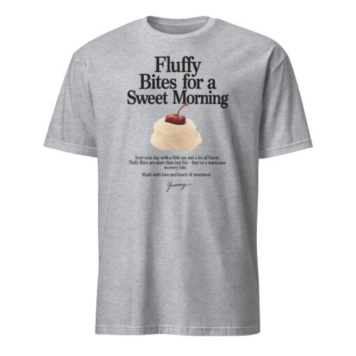 August 2025 Printed Cotton T-Shirt - Fluffy Bites Graphic Tee | Vintage Aesthetic Shirt Cuccico - Image 2