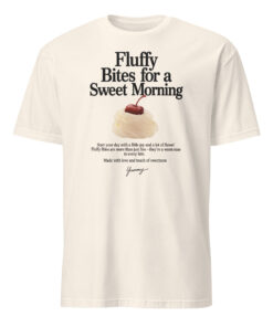 August 2025 Printed Cotton T-Shirt - Fluffy Bites Graphic Tee | Vintage Aesthetic Shirt Cuccico