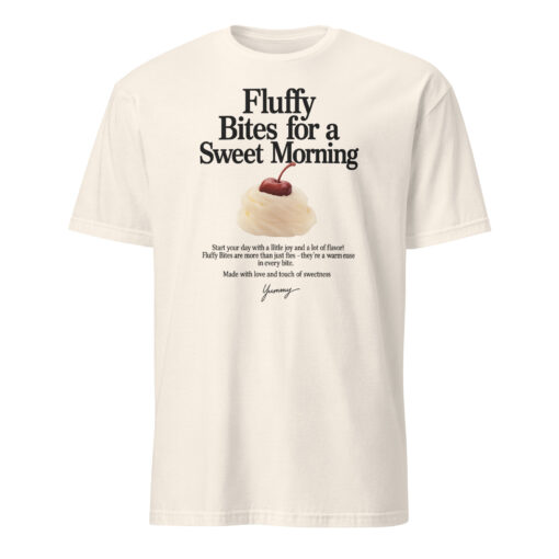 August 2025 Printed Cotton T-Shirt - Fluffy Bites Graphic Tee | Vintage Aesthetic Shirt Cuccico - Image 4