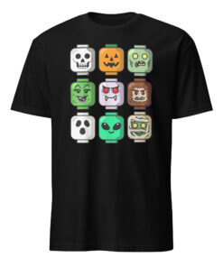 Halloween Building Brick Head Pumpkin Ghost Zombie Boys T-Shirt