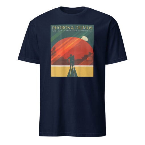 Retro Space Poster T-Shirt – Vintage Mars Travel Tee | Space Travel Shirt Cuccico - Image 2