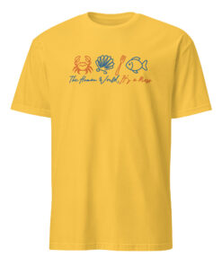 The Human World Is a Mess Sebastian crab shirt in daisy color