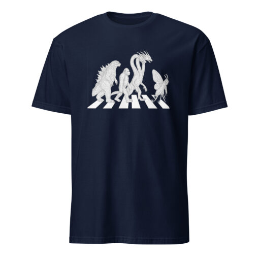 Vintage Godzilla Abbey Road Parody Kaiju Mashup T-Shirt | Cuccico - Image 2