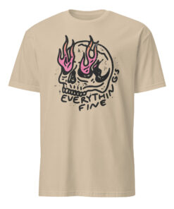 Alternative view of Everything is Fine Shirt – Retro Grunge Skull Tee | Skeleton Festival Shirt Cuccico