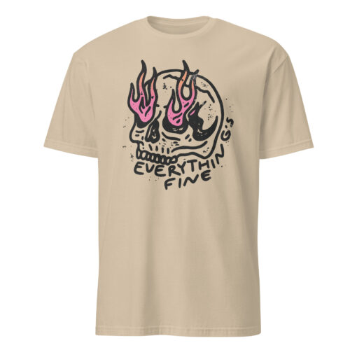 Everything is Fine Shirt – Retro Grunge Skull Tee | Skeleton Festival Shirt Cuccico - Image 2