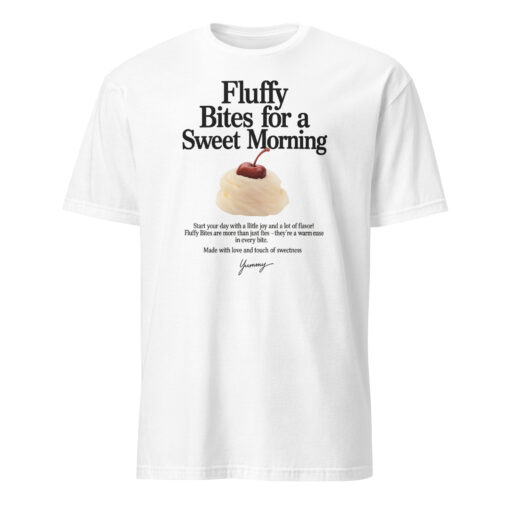 August 2025 Printed Cotton T-Shirt - Fluffy Bites Graphic Tee | Vintage Aesthetic Shirt Cuccico - Image 5