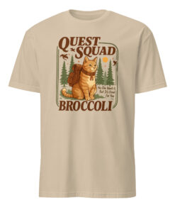 Alternative view of Broccoli Cat Quest Squad Tee – Dragon Rider Shirt | Cuccico
