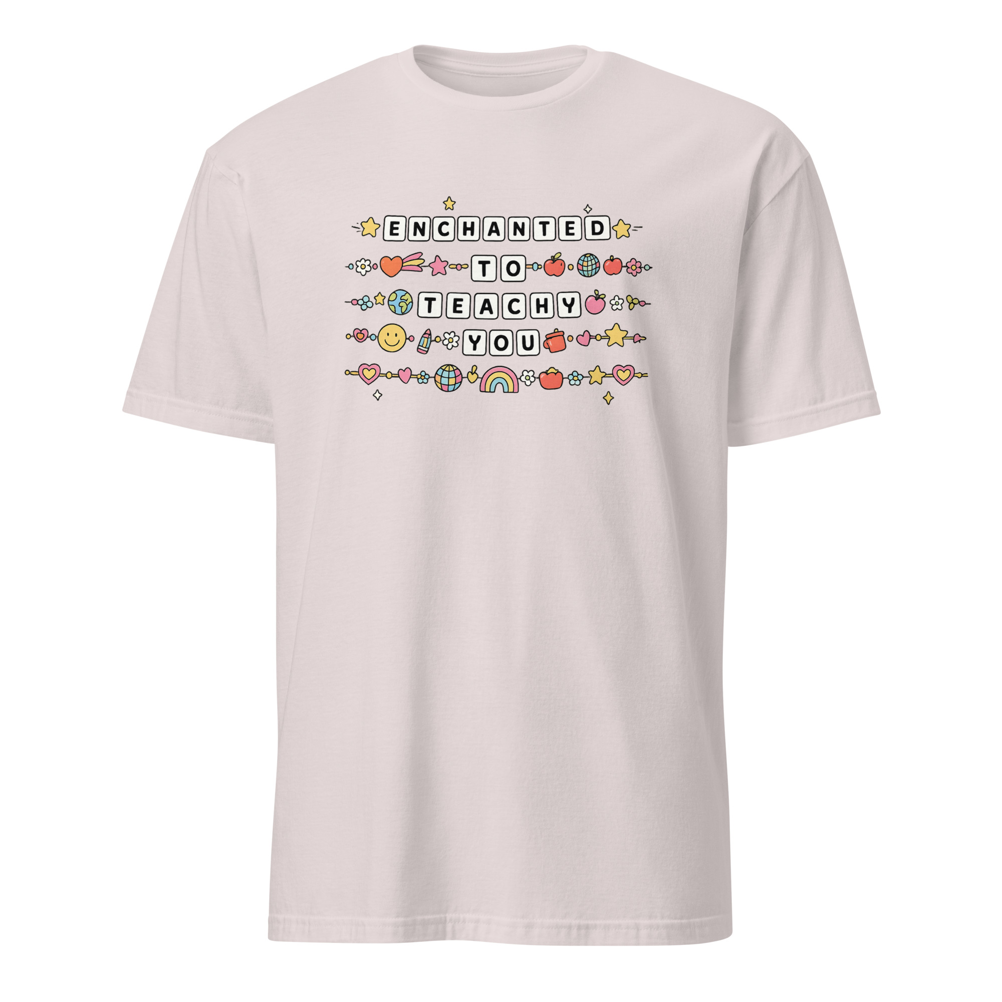 Enchanting Enchanted to Teach You Shirt 11 Enchanting Enchanted to Teach You Shirt in sport grey – teacher friendship bracelet style tee