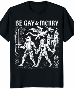 Be Gay And Merry Medieval Shirt in black – LGBTQ+ pride medieval design