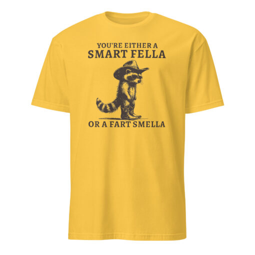 Smart Fella or Fart Smella Retro Raccoon Shirt | Funny Vintage T-shirt | 90s Washed Shirt – Cuccico - Image 2